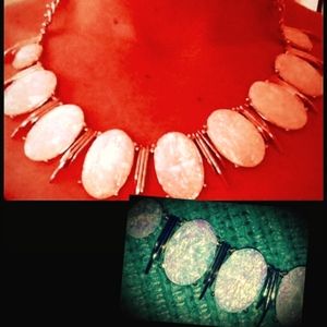 NEW! Opalescent & GoldPlated Bracket&Chain Necklace